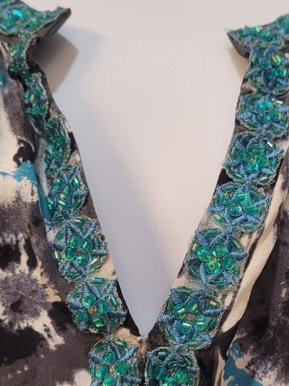 Karen Kane , size S, teal and black print - Picture 3 of 6